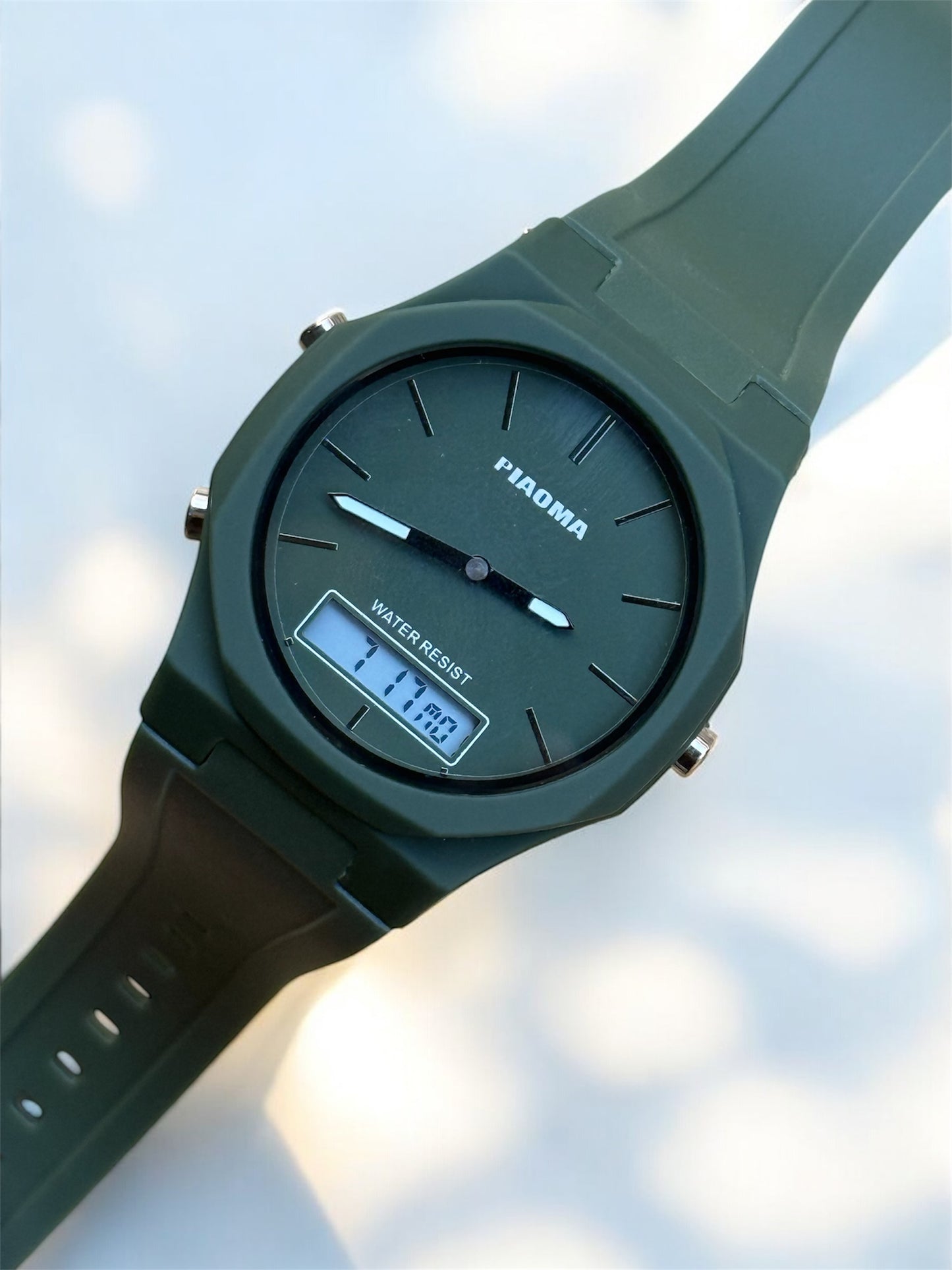 Piaoma Watch – Double Time Display with Durable Rubber Straps