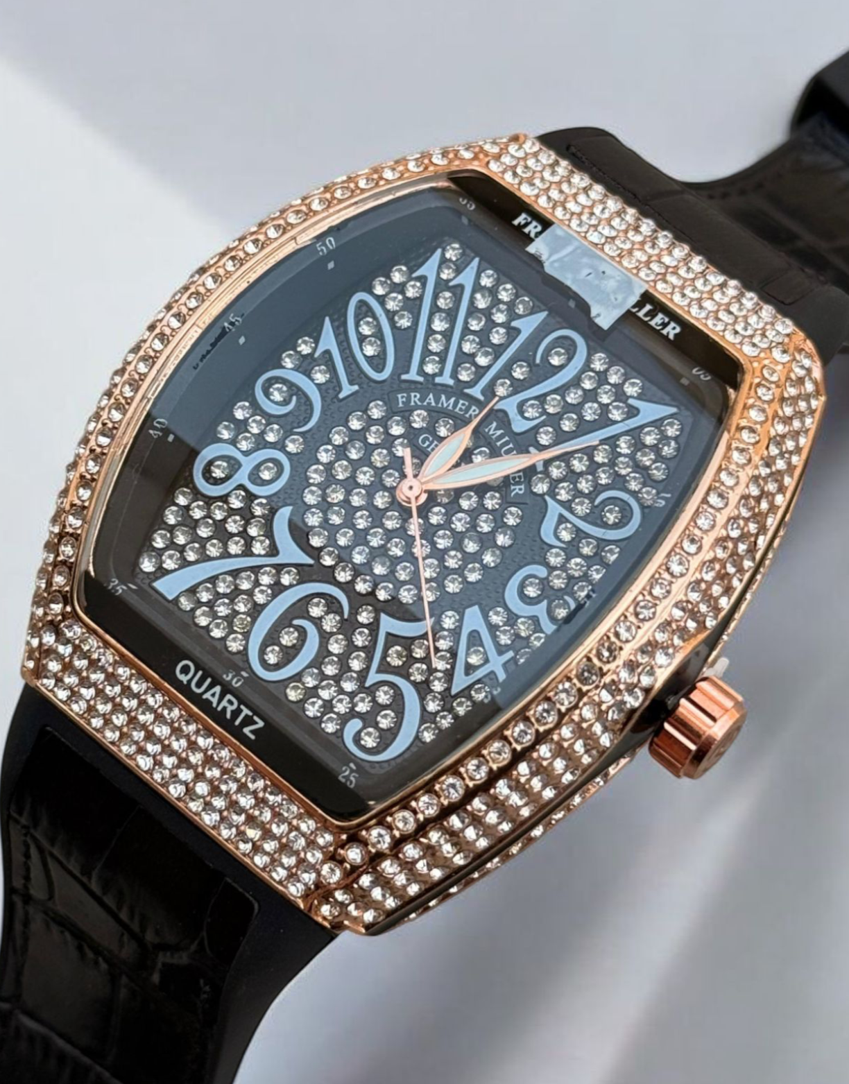 F-M Crystal Stones Timepiece with Premium Supple Strap