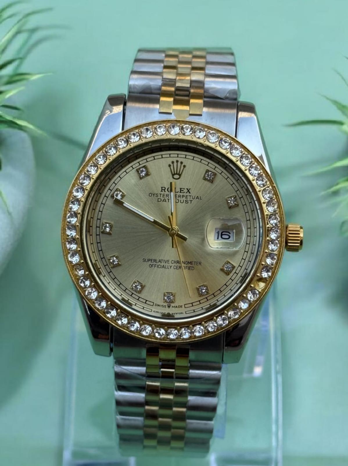 Rolex Stones Watch - Stainless Steel Premium Watch