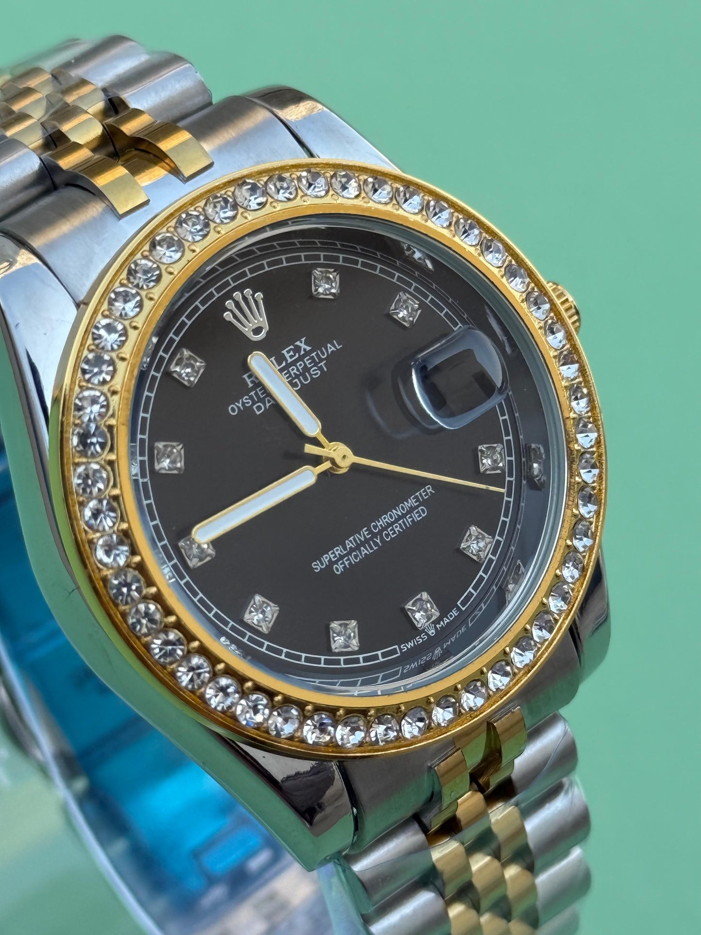 Rolex Stones Watch - Stainless Steel Premium Watch