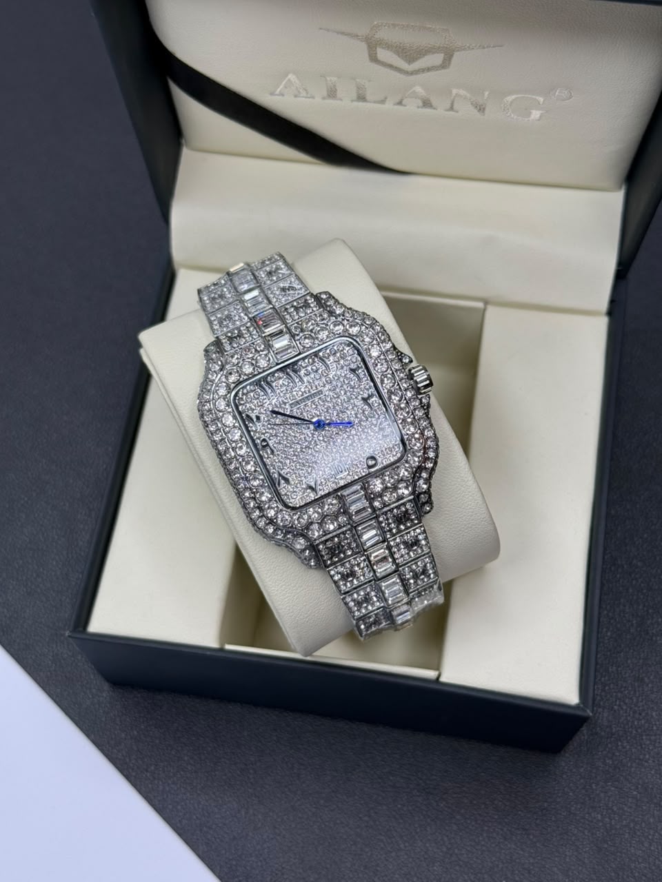 Royal Iced Square Dial Watch