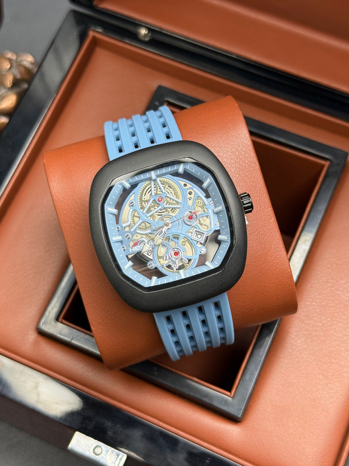 Heryi Skeleton Metal Dial Watch