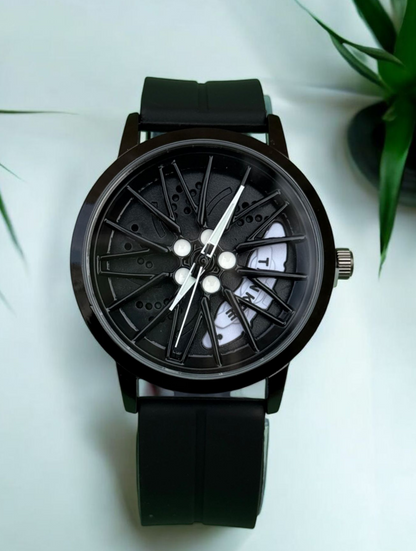 TANKRE Rotatory Watch - Silicon Straps Men's Wrist watch Round Dial Spinning Rim Hub Design