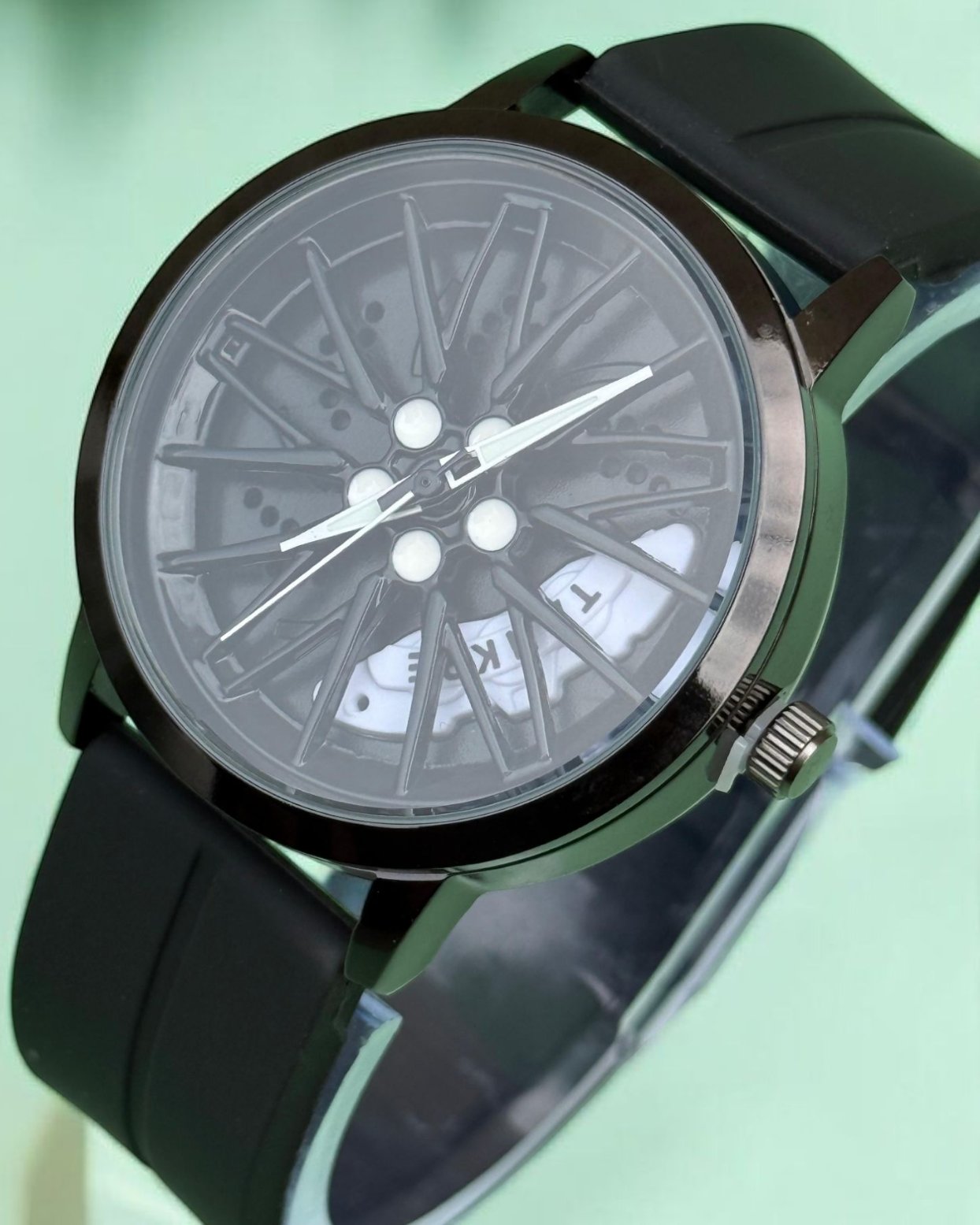 TANKRE Rotatory Watch - Silicon Straps Men's Wrist watch Round Dial Spinning Rim Hub Design