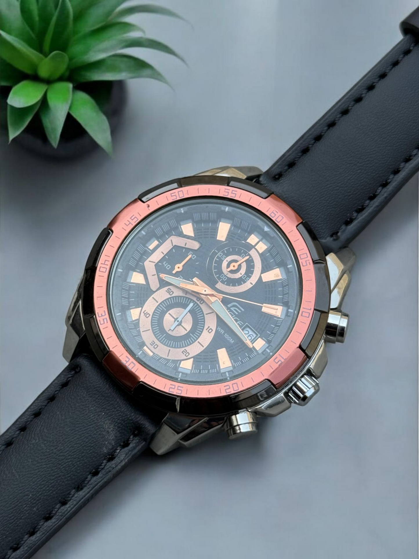 EDI-Cas Chronograph Watch - Stainless Steel Dial Case