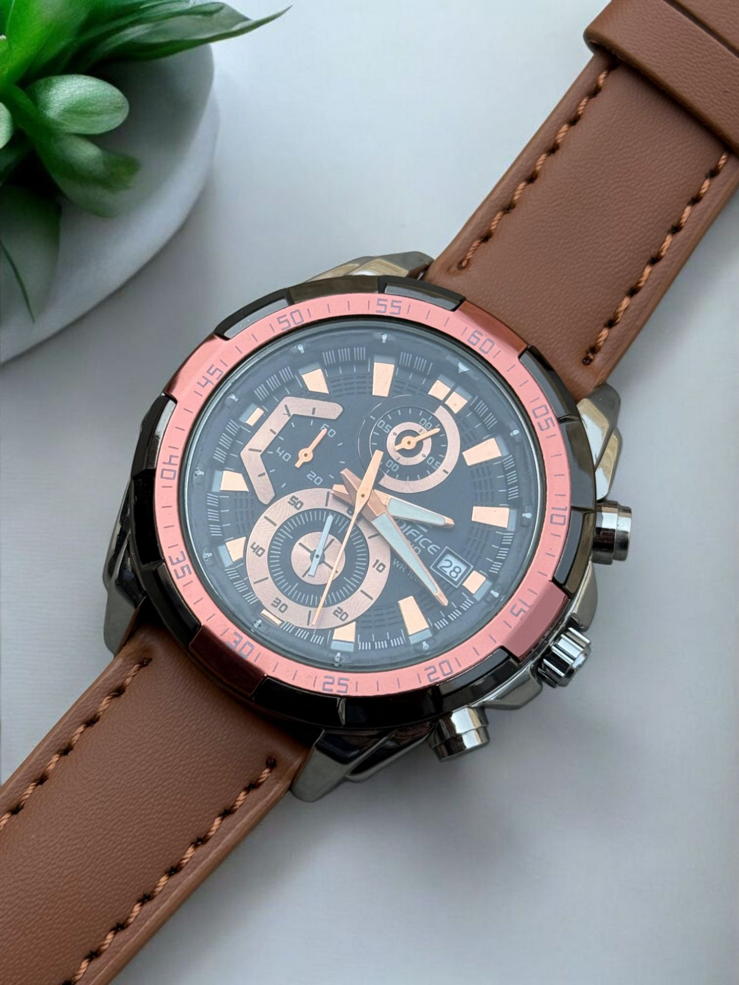 EDI-Cas Chronograph Watch - Stainless Steel Dial Case
