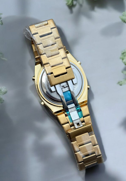 G-S Rugged Golden Tactical Watch with Advanced World Time Functionality