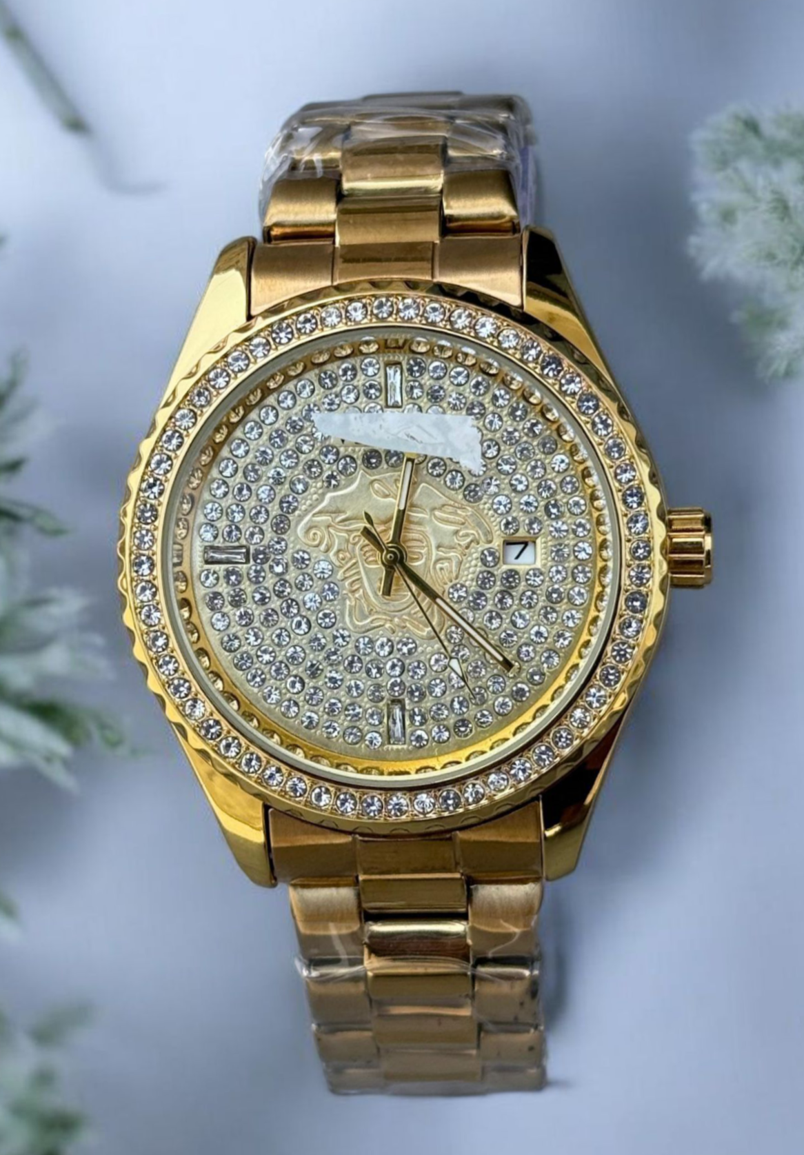 Luxury Stainless Steel Timepiece with Butterfly Lock & Stones Engravings