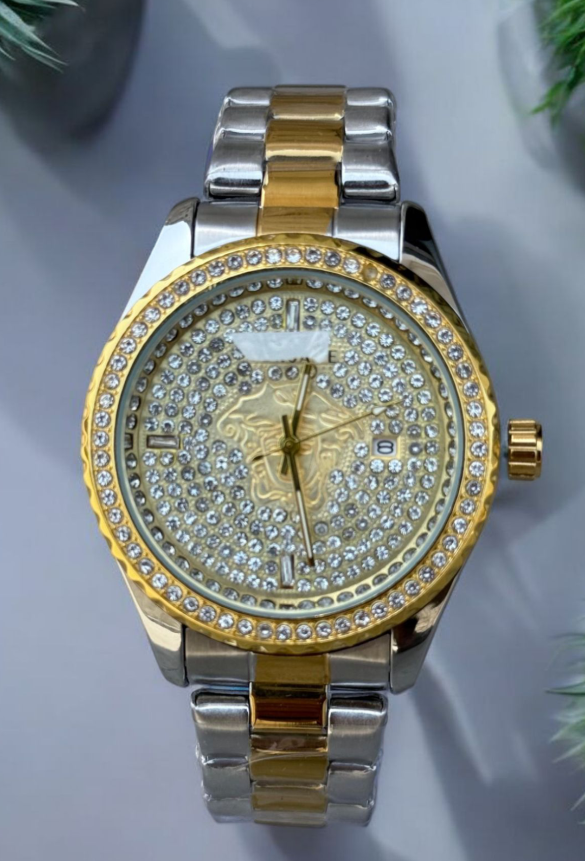 Luxury Stainless Steel Timepiece with Butterfly Lock & Stones Engravings