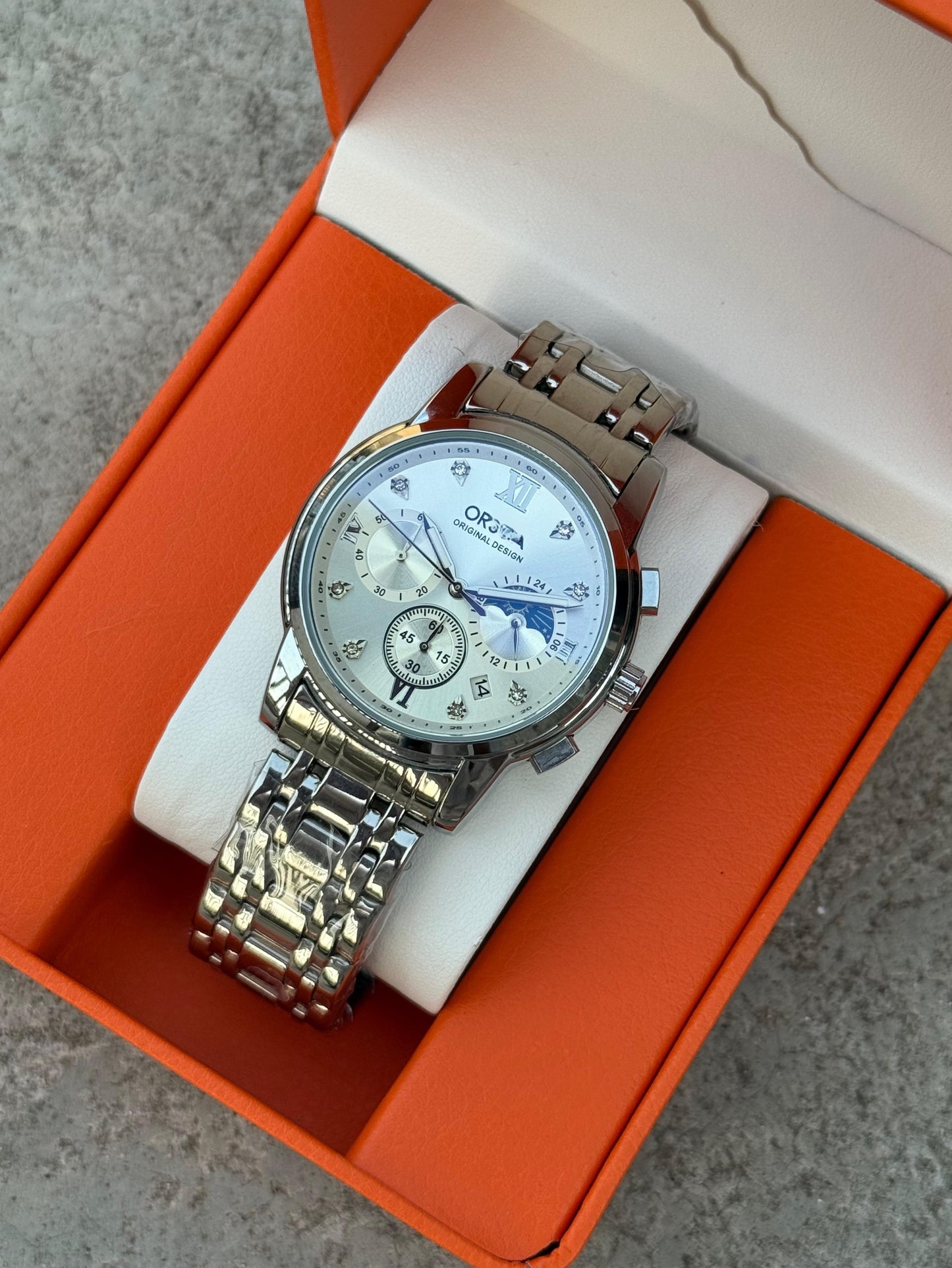 ORG Premium Stainless Steel Watch with Date Function – Waterproof & Stylish