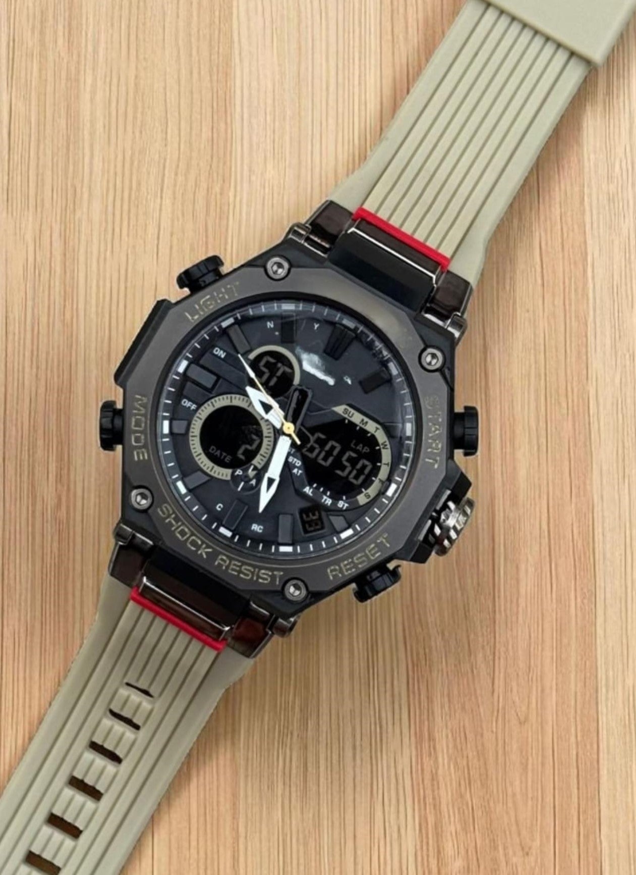 GS Sports Watch with LED Light, Alarm, and Dual Time – Waterproof