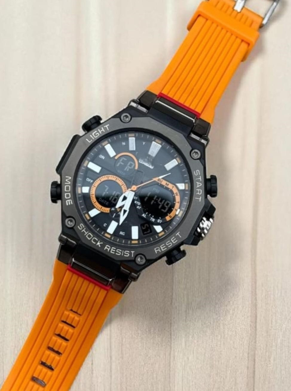 GS Sports Watch with LED Light, Alarm, and Dual Time – Waterproof