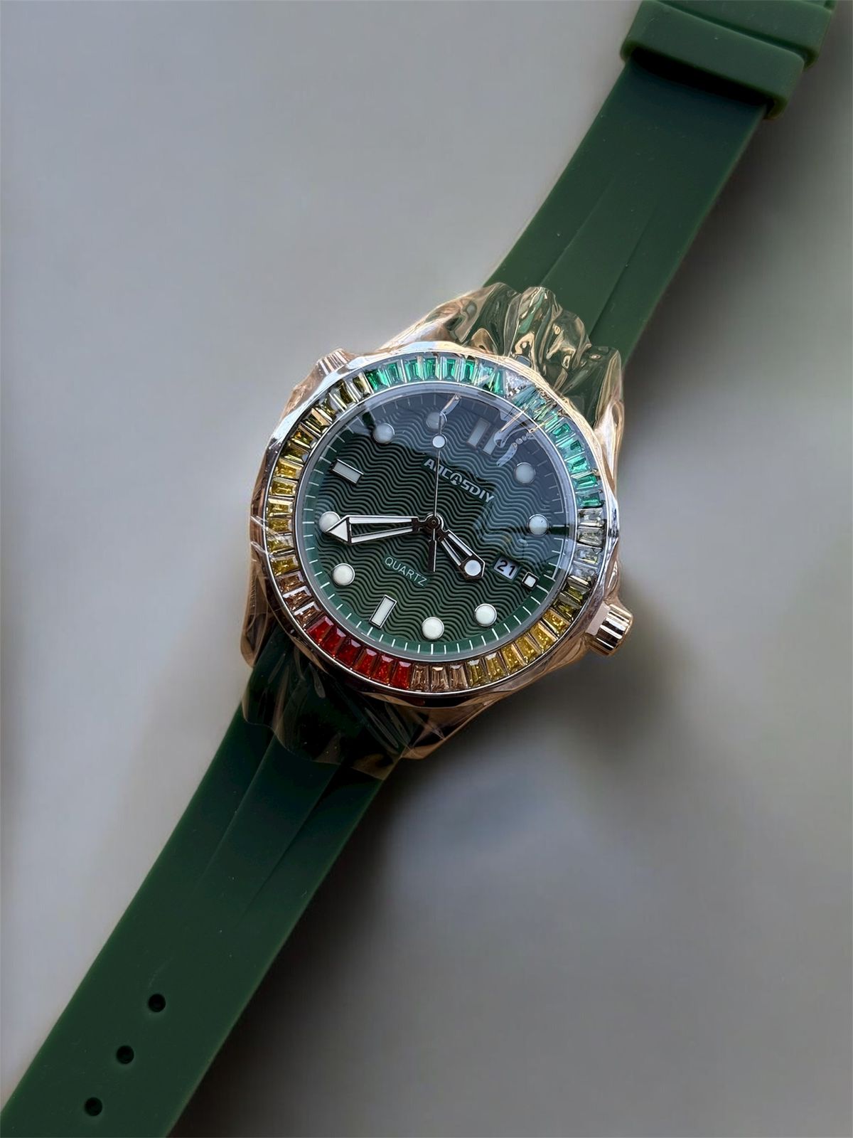 Aocastdiy Rainbow Stone Watch – Silicon Straps Watch