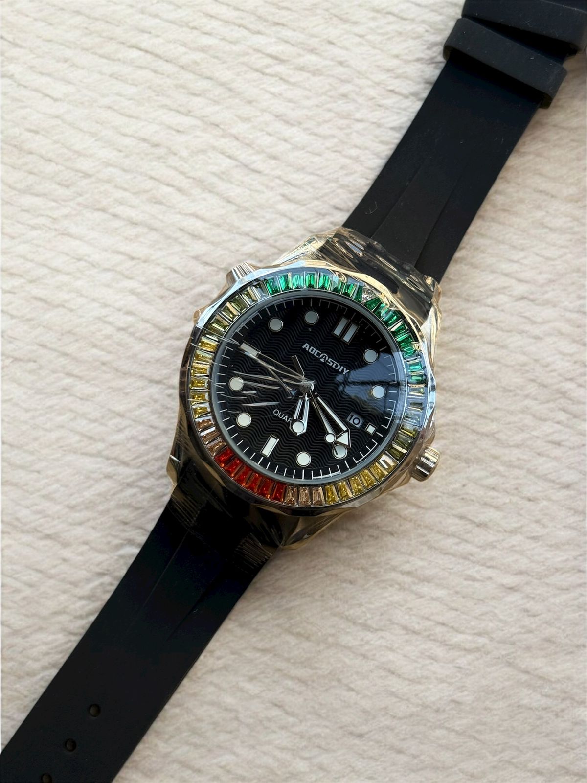 Aocastdiy Rainbow Stone Watch – Silicon Straps Watch