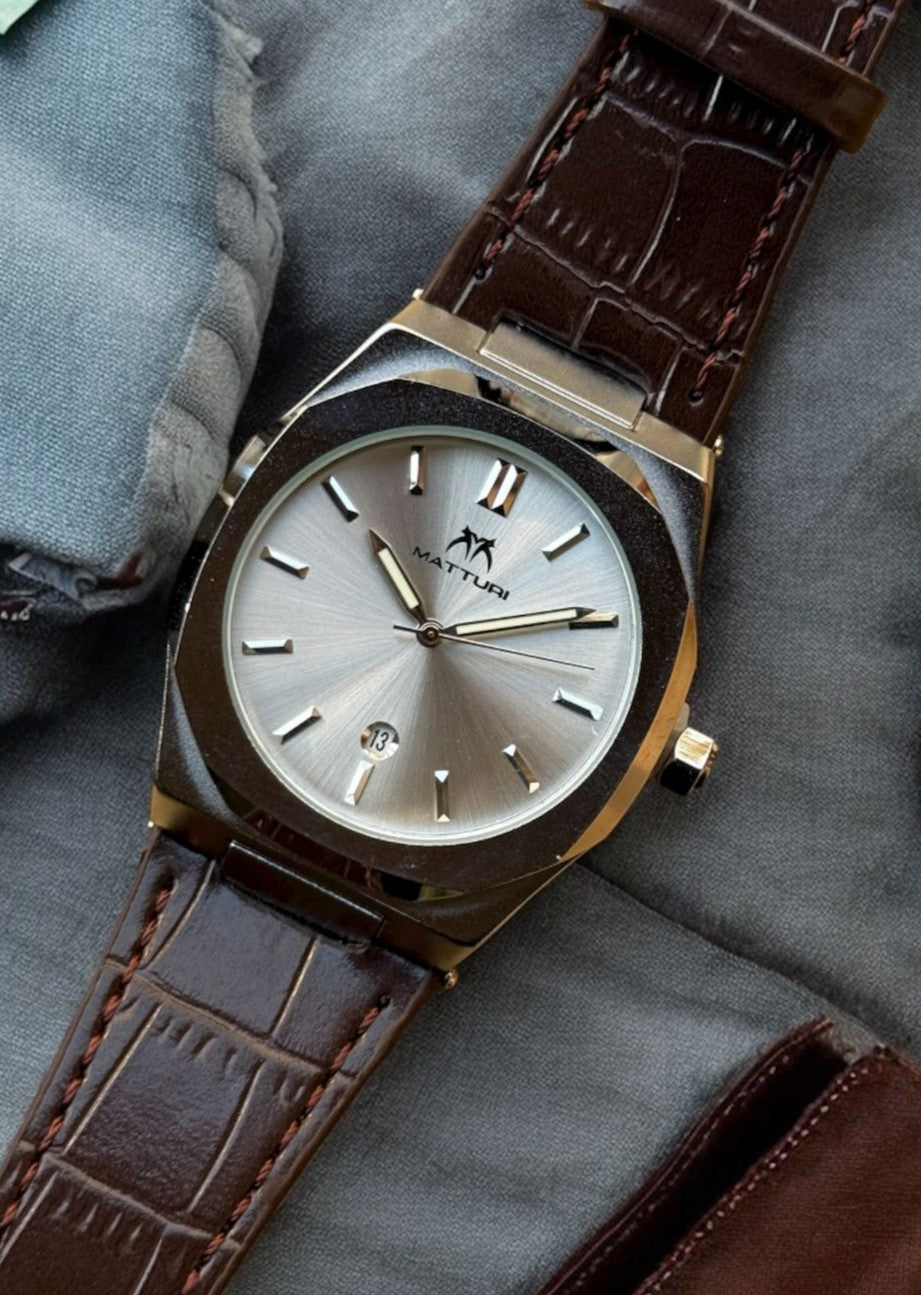 Matturi Sleek Steel Dial Watch