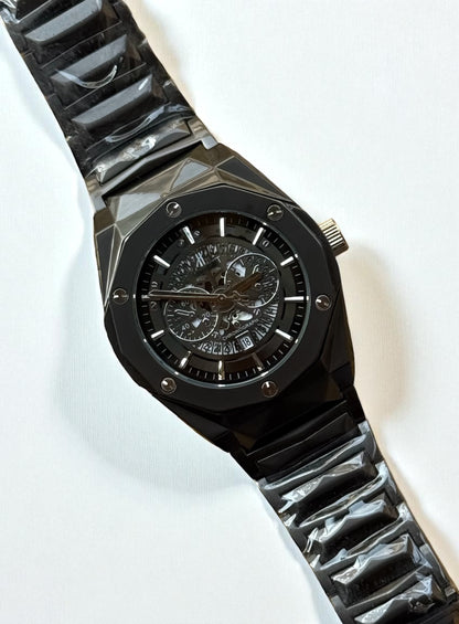 HB Watch – Heavyweight Stainless Steel Bracelet with Date Display