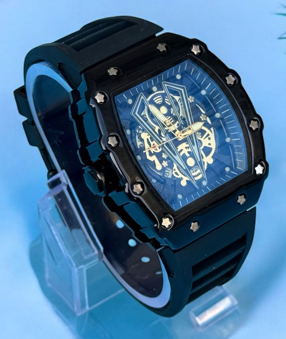 Aujla Inspired Black Metal Dial Watch