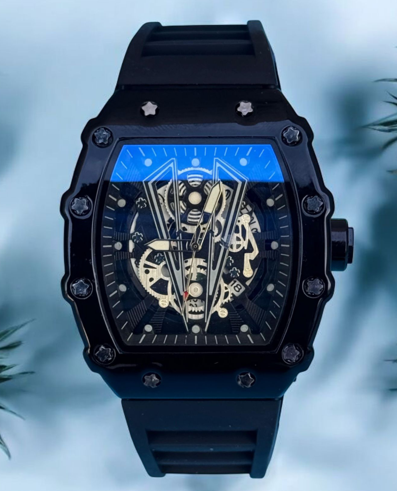 Aujla Inspired Black Metal Dial Watch