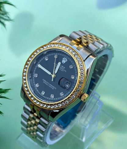 Rolex Stones Watch - Stainless Steel Premium Watch