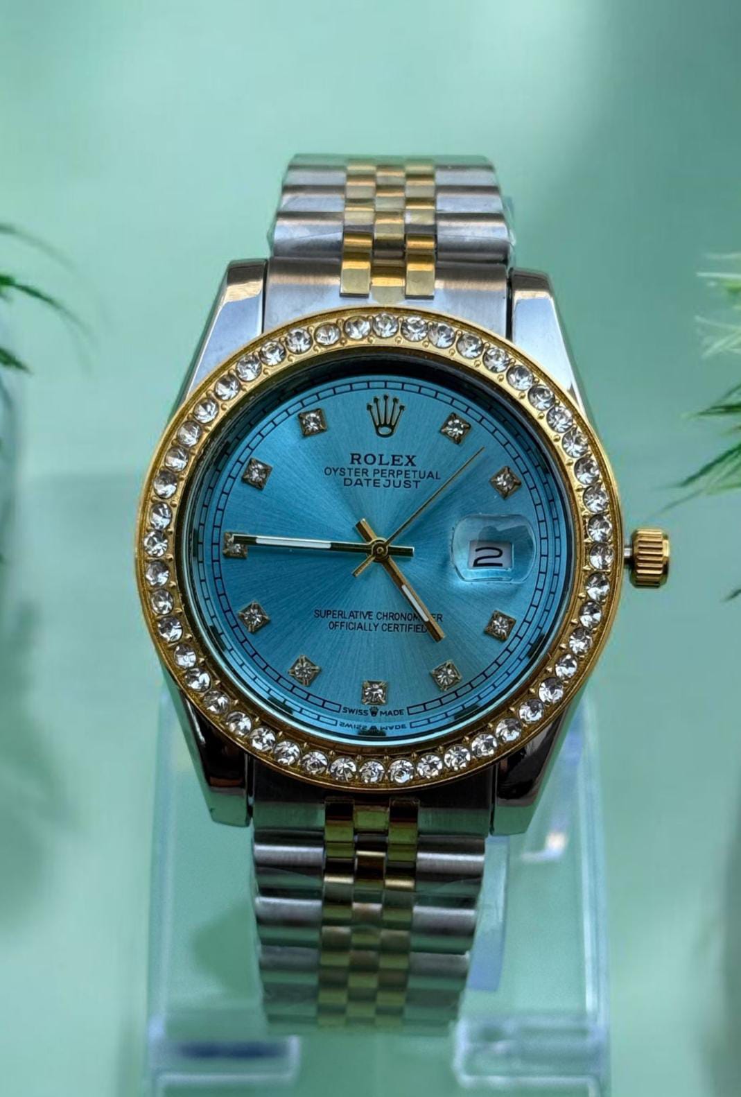 Rolex Stones Watch - Stainless Steel Premium Watch