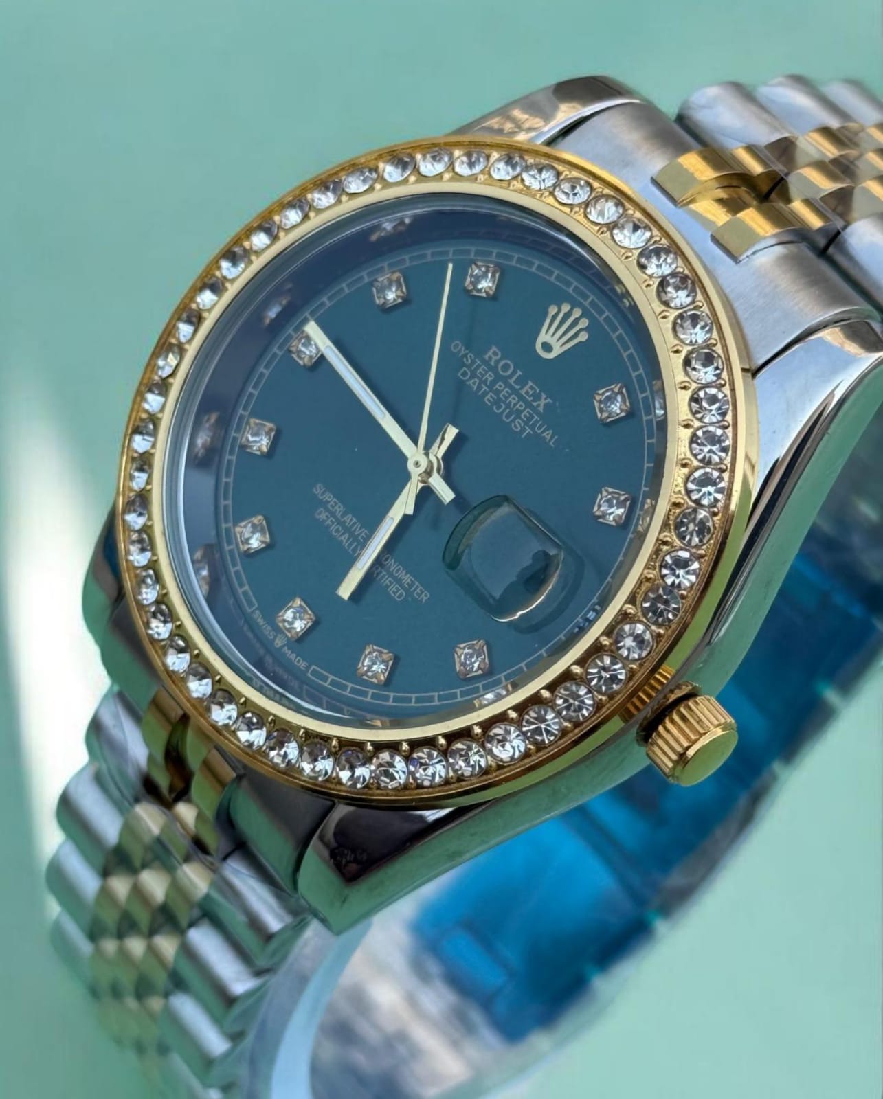Rolex Stones Watch - Stainless Steel Premium Watch