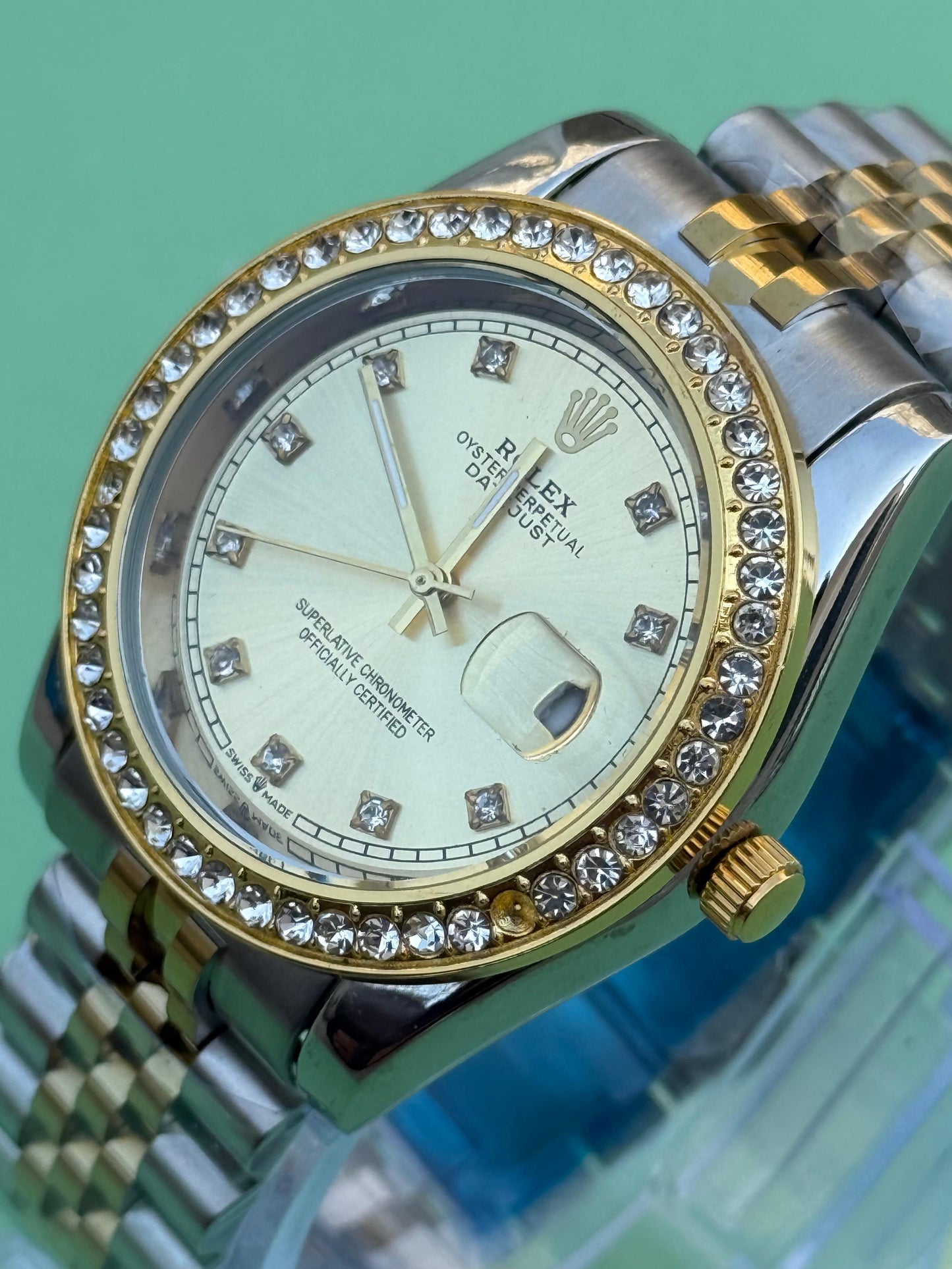 Rolex Stones Watch - Stainless Steel Premium Watch