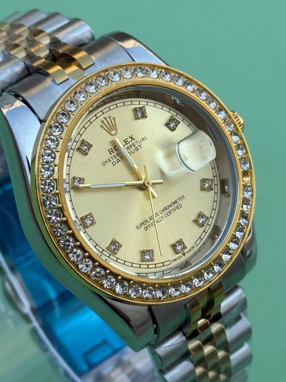 Rolex Stones Watch - Stainless Steel Premium Watch