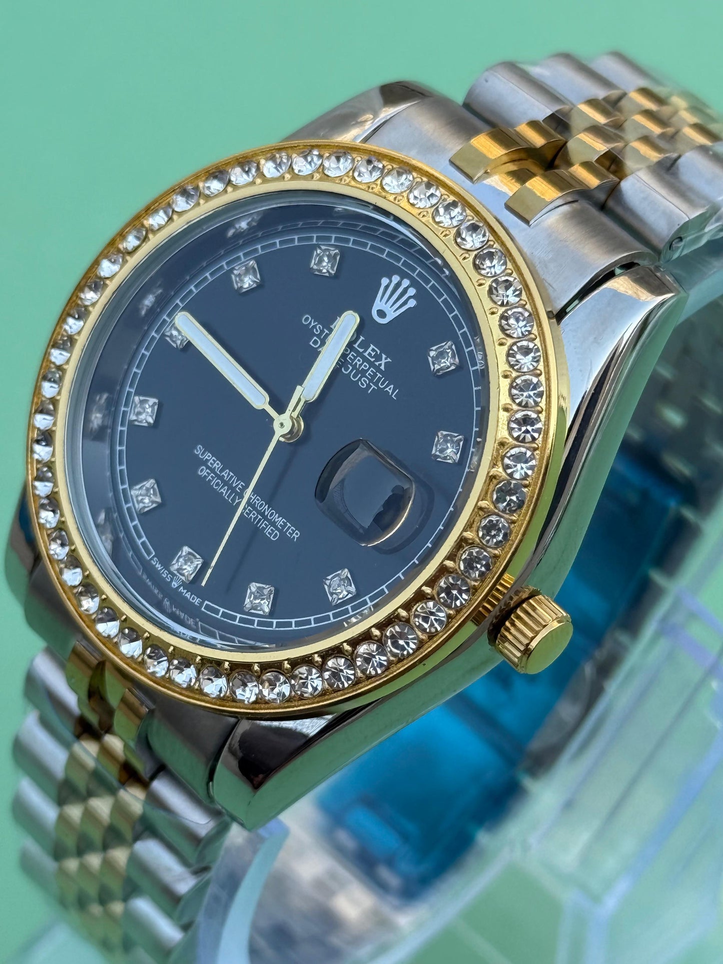 Rolex Stones Watch - Stainless Steel Premium Watch