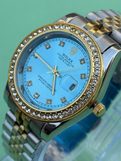 Rolex Stones Watch - Stainless Steel Premium Watch