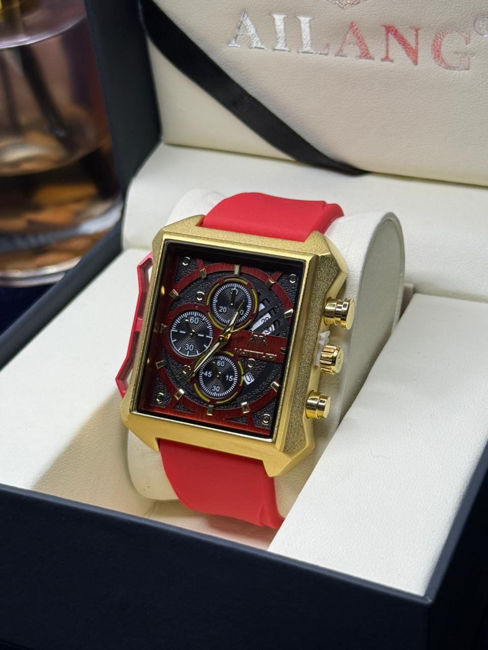 MATTURI Men's Analog Waterproof Wrist Watch with a Stainless Steel Case, Silicone Strap