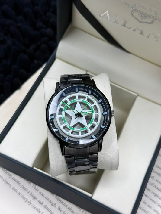 Viokai Men's spinning Dial Chain watch