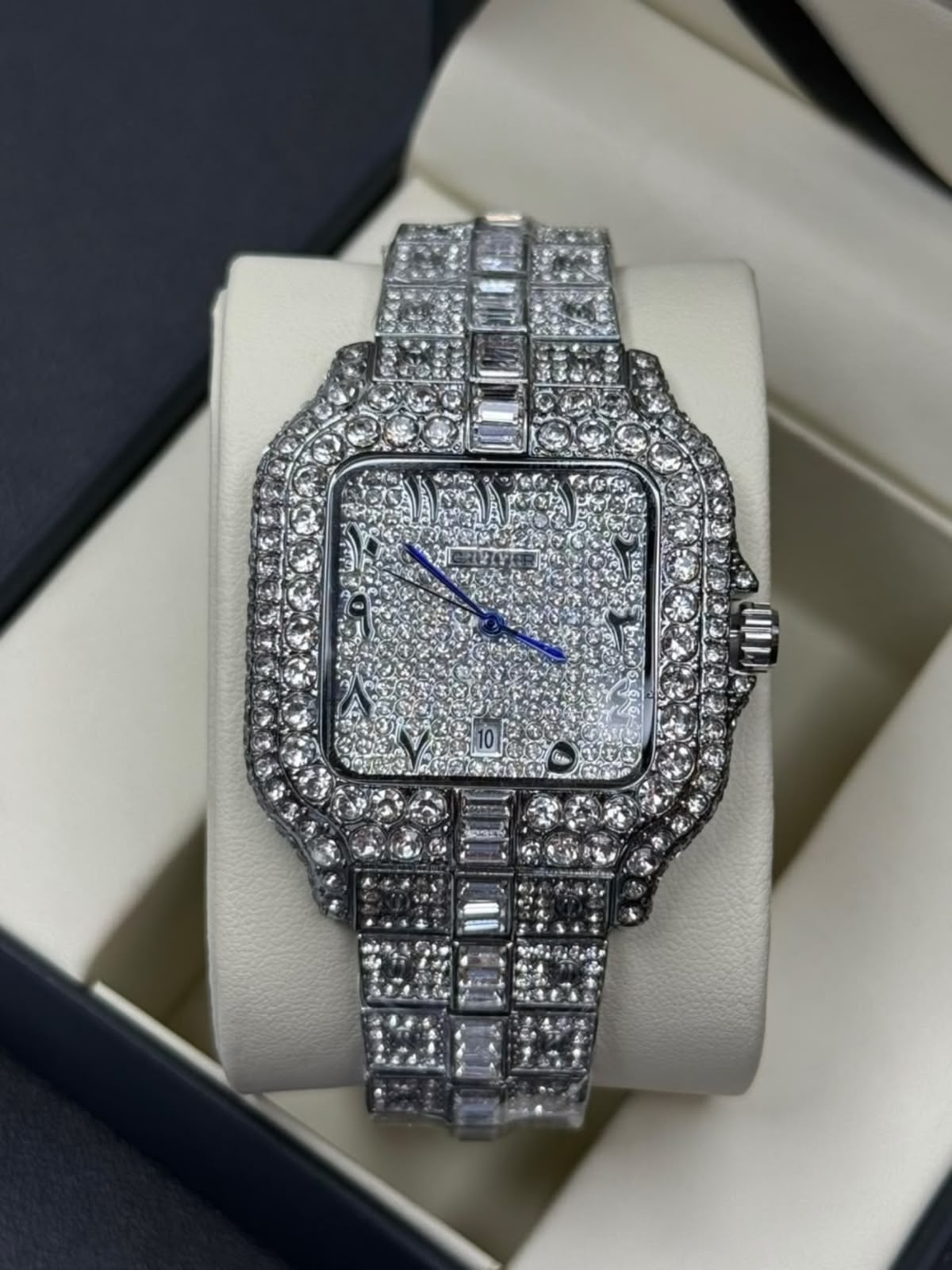 Royal Iced Square Dial Watch