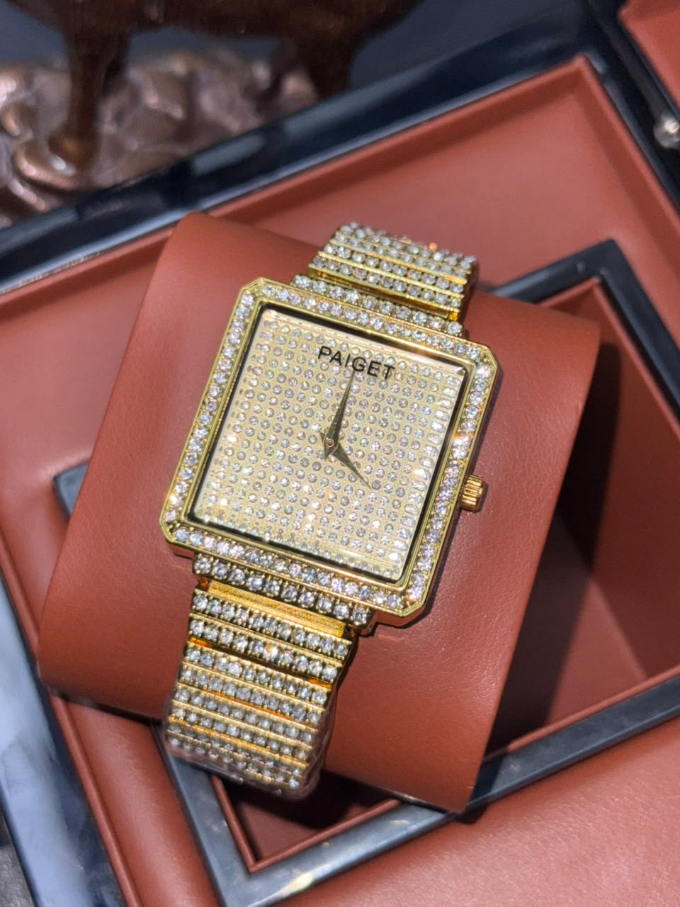 Paiger Iced-Out Stainless Steel Watch