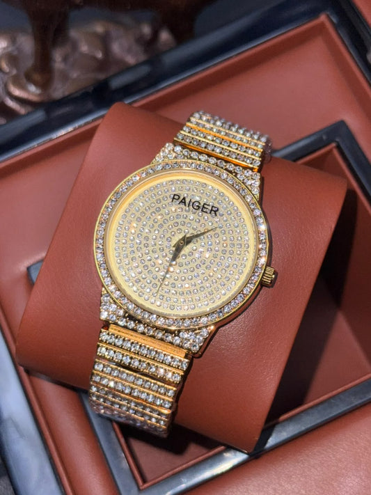 Paiger Iced-Out Stainless Steel Watch