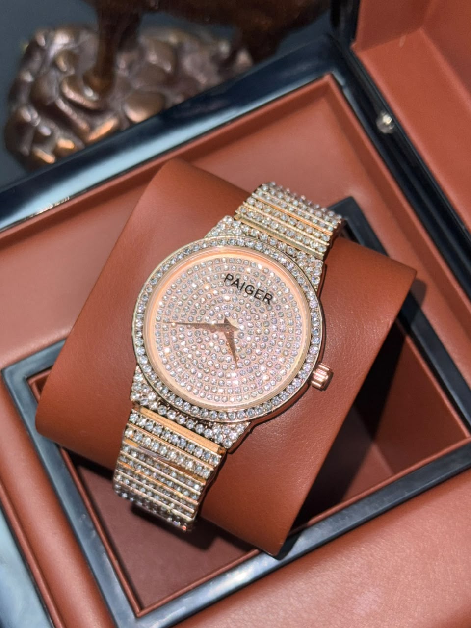 Paiger Iced-Out Stainless Steel Watch