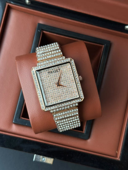 Paiger Iced-Out Stainless Steel Watch