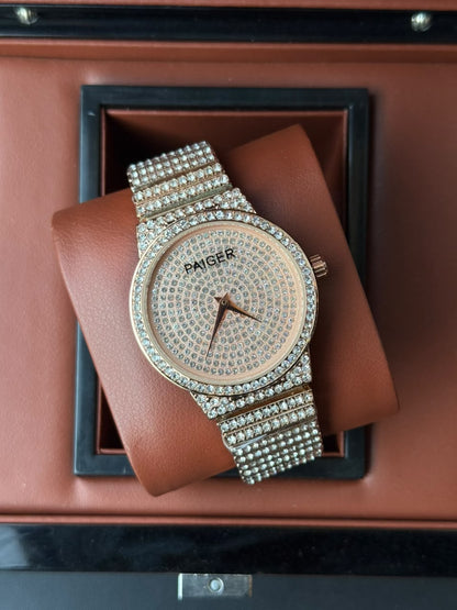 Paiger Iced-Out Stainless Steel Watch