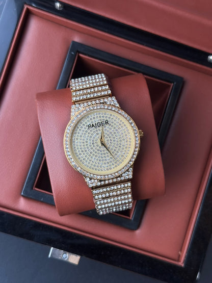 Paiger Iced-Out Stainless Steel Watch