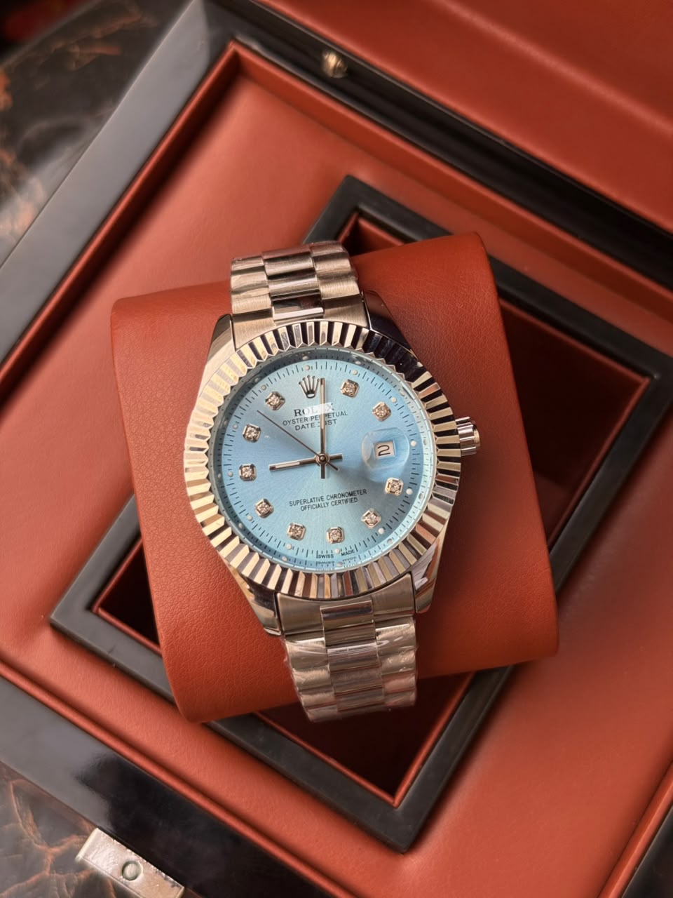 Rollie date Just Jubillee Chain Stainless Steel Watch