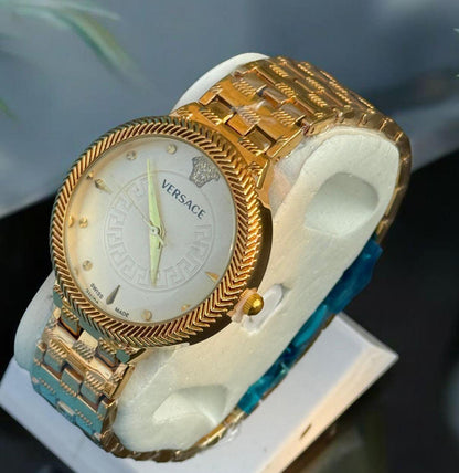 Versace Women's Watch - Rose Gold & Gold Elegant Timepiece