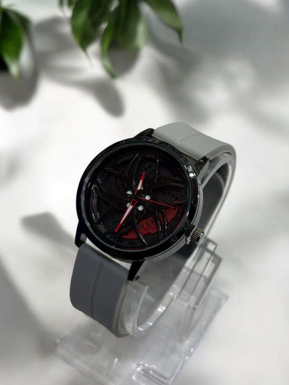 TANKRE Rotatory Watch - Silicon Straps Men's Wrist watch Round Dial Spinning Rim Hub Design